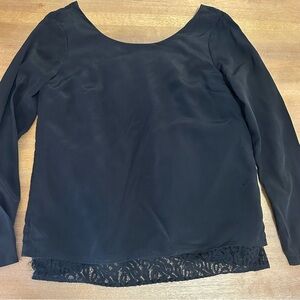 Madewell et Sezane Silk and lace black top XS